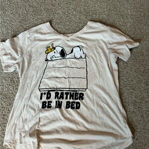 Peanuts Snoopy V-neck Tan shirt